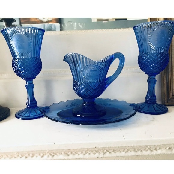 Vintage 70s Fostoria Cobalt Blueware Mount Vernon - Picture 5 of 5